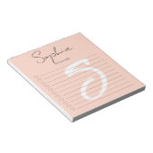 Monogram To Do Lijst Hand Script Roze Notitieblok (Schuin)