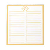 Monogram To Do List Minimalistische gele naam Notitieblok (Voorkant)