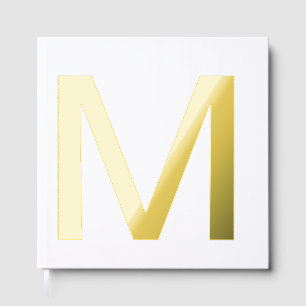 Monogram toevoegen naam letter alfabet eenvoudig m gastenboek