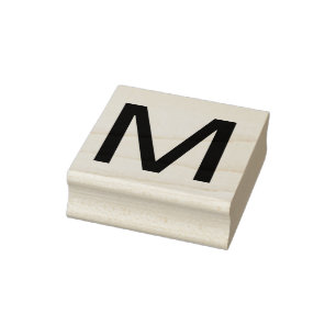 Monogram toevoegen naam letter alfabet eenvoudig m rubberstempel