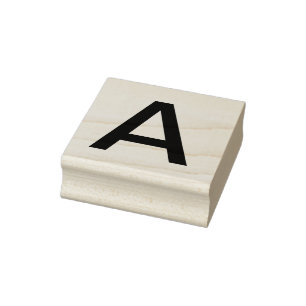 Monogram toevoegen naam letter alfabet eenvoudig m rubberstempel