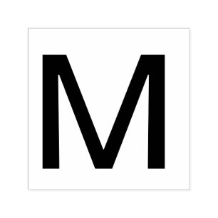 Monogram toevoegen naam letter alfabet eenvoudig m zelfinktende stempel