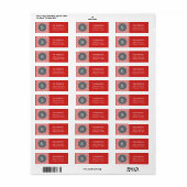 monogram Tomato Red White Zigzag Gray Etiket (Full Sheet)