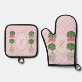 Monogram topiaire gember potje ovenwant & pannenlap set (Voorkant)
