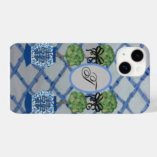 Monogram Topiary Ginger Jars iPhone / iPad case (Achterkant (horizontaal))