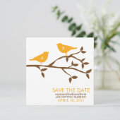 Monogram Tortelduifjes Weddenschap Opslaan Datum Save The Date (Staand voorkant)