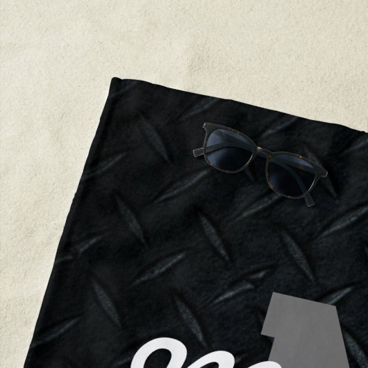 Monogram Tractor Farming Tillage Mannen Apparatuur Strandlaken (In situ)