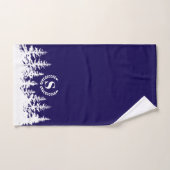 Monogram Trees Bath Towel Set Blue and White Bad Handdoek (Handdoek)