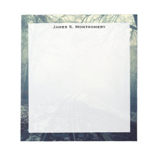 Monogram treinspoor Tracks Winter Snow Fog Notitieblok