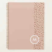 Monogram Trendy Beige & Terracotta Stippen 2024 Planner (Voorkant)