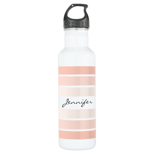 Monogram Trendy Coral Pastel Water Fles (Voorkant)