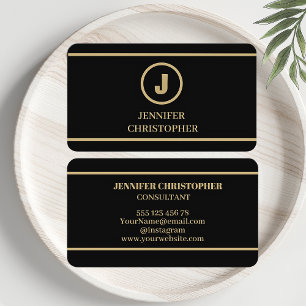 Monogram Trendy Esthetisch Elegant Zwart Goud Visitekaartje