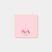 Monogram Trendy Esthetisch Hot Pink gepersonalisee Post-it® Notes (Voorkant)