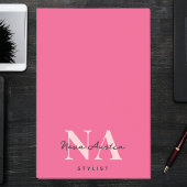 Monogram Trendy Esthetisch Hot Pink Large Custom Post-it® Notes