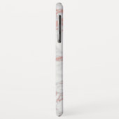 Monogram Trendy Roos Gold en witte marmer Case-Mate iPhone Case (Achterkant/links)