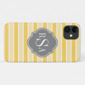 Monogram Trio Yellow Stripes Pattern Case-Mate iPhone Case (Achterkant (horizontaal))