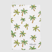 Monogram Tropical Palm Trees Pattern Golfhanddoek (Voorkant)