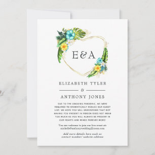 Monogram Tropical Summer Beach Verminderde gastenl Aankondiging