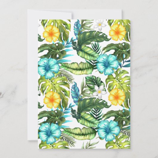 Monogram Tropical Summer Beach Weddenschap Update Kaart (Achterkant)