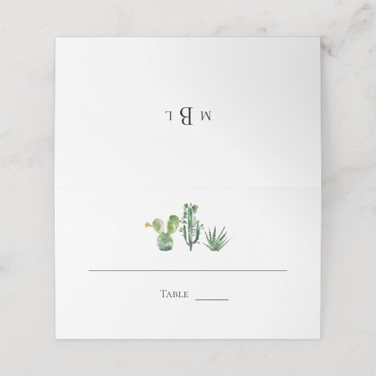 Monogram Tropical Wedding Cactus (Buitenkant ongevouwen)