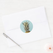 . Monogram. Tropisch. Ananas. Ronde Sticker (Envelop)