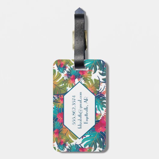 Monogram tropisch Bagagelabel (Achterkant verticaal)