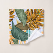 Monogram Tropisch Foliage Botanische Lang Patroon Bad Handdoek (Wasdoekje)