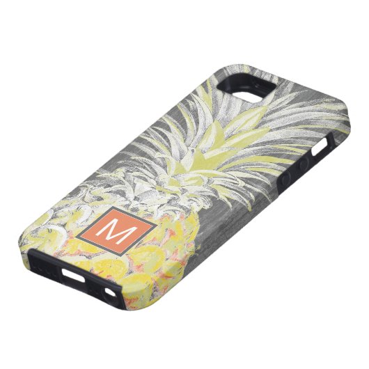 Monogram | Tropisch geel dennappel Case-Mate iPhone Case (Onderkant)