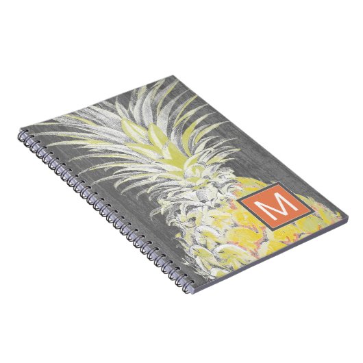 Monogram | Tropisch geel dennappel Notitieboek (Rechterzijde)