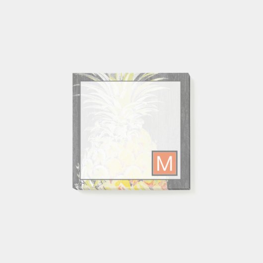 Monogram | Tropisch geel dennappel Post-it® Notes (Voorkant)