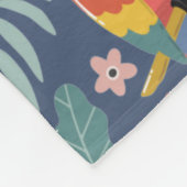 Monogram Tropisch Patroon Land Blue Parrot Fleece Deken (Hoek)
