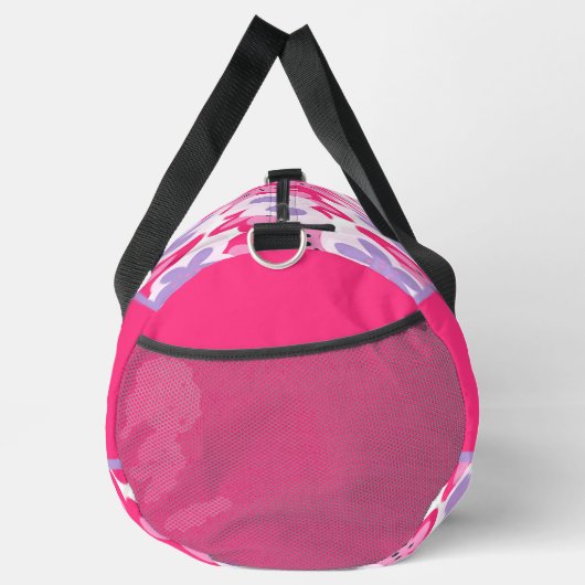 Monogram Tropisch Roze Bloemen Gepersonaliseerde N Plunjezak (Rechts)