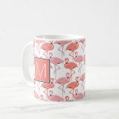 Monogram | Tropisch roze vlammen Koffiemok (Voorkant links)