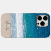 Monogram Tropisch Sandy Beach gepersonaliseerd Case-Mate iPhone Case (Achterkant (horizontaal))