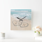 Monogram tropisch strand vierkante klok (Huis)