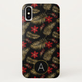 Monogram Tropisch Zwart en Goud Bladfolie Case-Mate iPhone Case (Achterkant)
