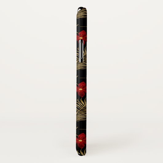 Monogram Tropisch Zwart en Goud Bladfolie Case-Mate iPhone Case (Achterkant / rechts)