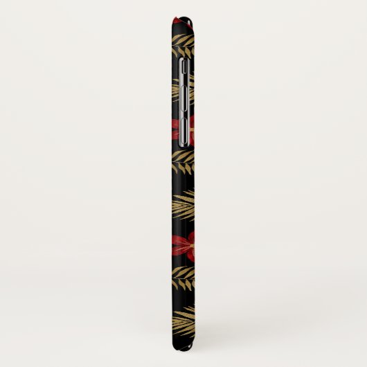 Monogram Tropisch Zwart en Goud Bladfolie Case-Mate iPhone Case (Achterkant/links)