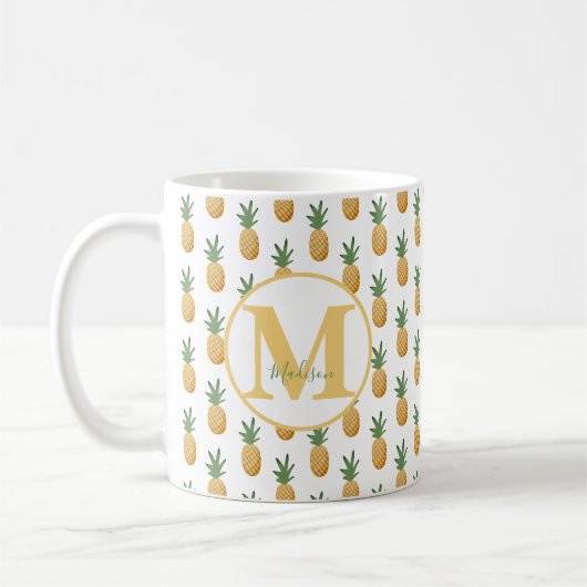 Monogram tropische anananas koffiemok (Links)