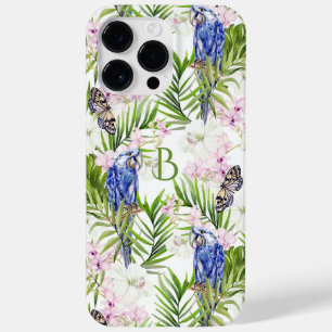 Monogram Tropische Floral Modern Girly Natuur Case-Mate iPhone 14 Pro Max Hoesje