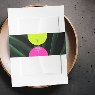 Monogram Tropische Neon Arches Palm Tree Bruiloft Uitnodigingen Wikkel