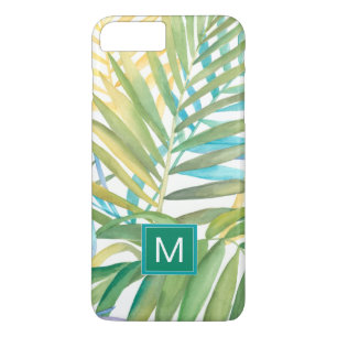 Monogram   Tropische palmbladeren iPhone 8 Plus / 7 Plus Hoesje