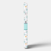 Monogram Tropische palmbomen Zonnestrand Blauwgroe Case-Mate iPhone Case (Achterkant / Links)