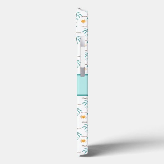 Monogram Tropische palmbomen Zonnestrand Blauwgroe Case-Mate iPhone Case (Achterkant / Links)