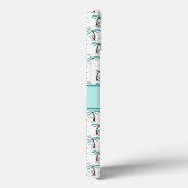 Monogram Tropische palmbomen Zonnestrand Blauwgroe Case-Mate iPhone Case (Achterkant / Rechts)