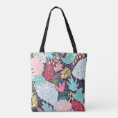 Monogram Tropische vormen Collage Pattern Canvas t Tote Bag (Achterkant)