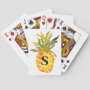 Monogram tropische Waterverf ananas Pokerkaarten