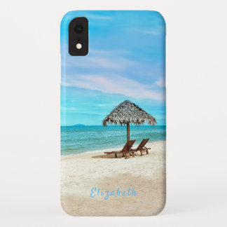 Monogram Tropische Zand Beach Scene iPhone XR Hoesje