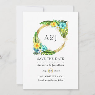Monogram Tropische Zomer Strand Save The Date