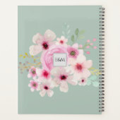 Monogram Trouwkoppel Roze Bloem Planner (Achterkant)